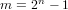 m = 2n − 1   